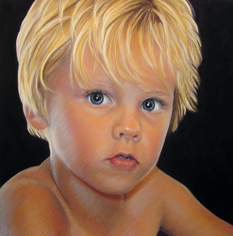 Young boys pastel portrait