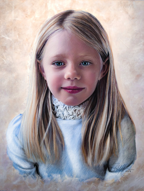 Young girls pastel portrait