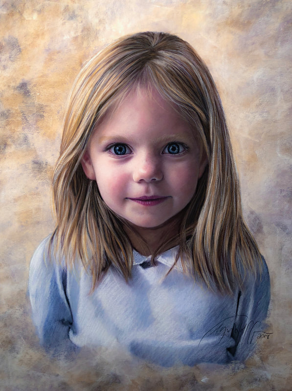 Girls pastel portrait